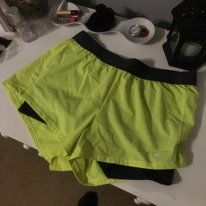 Yellow Nike Running Shorts